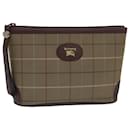 Burberrys Nova Check Pouch Leather Beige Auth bs15677 - Autre Marque