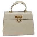 Salvatore Ferragamo Gancini Hand Bag Leather 2way Beige Auth 79813