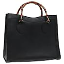 Borsa a mano in pelle nera GUCCI Bamboo Auth 78439 - Gucci