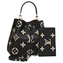 LOUIS VUITTON Bolsa Neo Noé Monogram Empreinte Negro Beige M45497 LV Auth 81142SA - Louis Vuitton