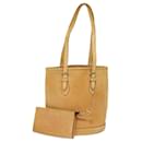 LOUIS VUITTON Nomad leather Bucket PM Shoulder Bag Beige M85001 LV Auth 80351 - Louis Vuitton