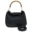 GUCCI Bamboo Handtasche Leder 2-Wege Schwarz Auth 79903 - Gucci