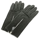 Hermes Dark Gray Suede Short Gloves - Hermès