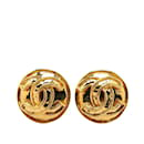 Chanel Coco Mark Gold Plated Clip Earrings