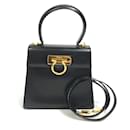 Salvatore Ferragamo Black Leather Shoulder Bag