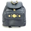 Mochila vintage de couro preto Versace