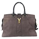 Sac fourre-tout en cuir marron Yves Saint Laurent