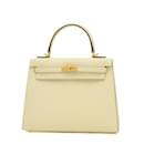 Hermes Kelly 25 Handbag in Ivory Epsom Leather - Hermès