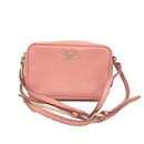 Bolso de hombro de cuero rosa Prada 1NF674