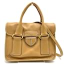 Beige Lederhandtasche von Prada