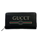 Cartera larga de cuero negro Gucci