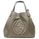 Borsa a tracolla media Soho Cellarius grigia di Gucci