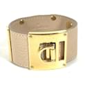 Louis Vuitton Beige Leather Bangle