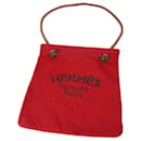 Hermes Red Cotton Shoulder Bag - Hermès