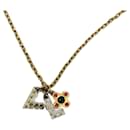 Louis Vuitton Gold Rhinestones Chain Necklace