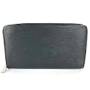 Louis Vuitton Epi Zip Around Long Wallet Noir Black