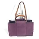 Hermes Purple Leather Tote Bag - Hermès