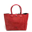 Loewe Red Leather Tote Bag