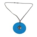 Collier avec logo H bleu Hermes - Hermès