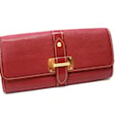 Louis Vuitton Suhali Zippered Long Wallet in Tanami Red