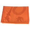 Hermes Horse Pattern Orange Stole - Hermès