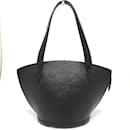 Bolsa tote de couro preto Louis Vuitton