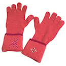 Gants en laine rouges Louis Vuitton