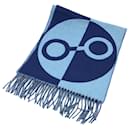 Hermes Blue Fringe Scarf - Hermès