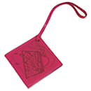 Charm de bolso de cuero rosa Hermes - Hermès