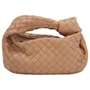 Bottega Veneta Mini Jodie Intrecciato Hand Bag in Beige Lambskin Leather