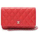 Chanel Matelasse Chain Wallet Leather Shoulder Bag A33814 in Great Condition