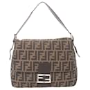 Sac à bandoulière Fendi Zucca Mamma Baguette en toile 26325 en très bon état