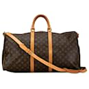 Louis Vuitton Brown Monogram Keepall Bandouliere 55