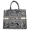 Dior Blu Grande Tote in Toile de Jouy Ricamato Inverso