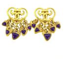 Chanel Gold Plated Clip Earrings with Heart Motif