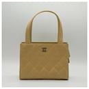 Bolso tote de cuero beige Chanel