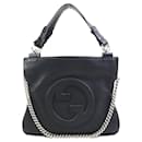 Bolso de hombro de cuero negro Gucci