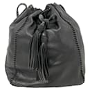 Bolso de hombro de cuero negro Prada para mujeres