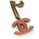 Chanel Coco Mark Necklace in Gold and Pink