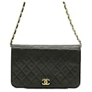 Sac à épaule en cuir caviar noir Chanel