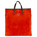 Borsa tote in pelle scamosciata Loewe rosso marrone con anagramma