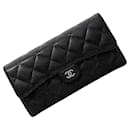 Chanel Bi-fold Long Wallet in Black Leather