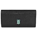 Burberry Black Leather Bi-Fold Long Wallet