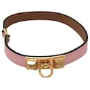 Bracelete Rival Hermes em couro rosa - Hermès