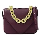 Bolso de hombro de cuero morado Bottega Veneta