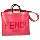 Bolso tote de cuero rosa Fendi