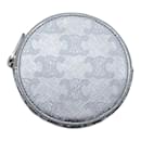 Celine Triomphe Coin Purse in Silver Leather - Céline