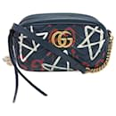 Bolso de hombro de cuero azul Gucci 447632