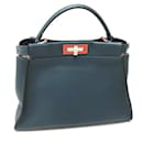 Sac à main en cuir bleu Fendi 8BN290