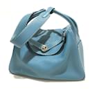 Hermes Blue Leather Handbag - Hermès